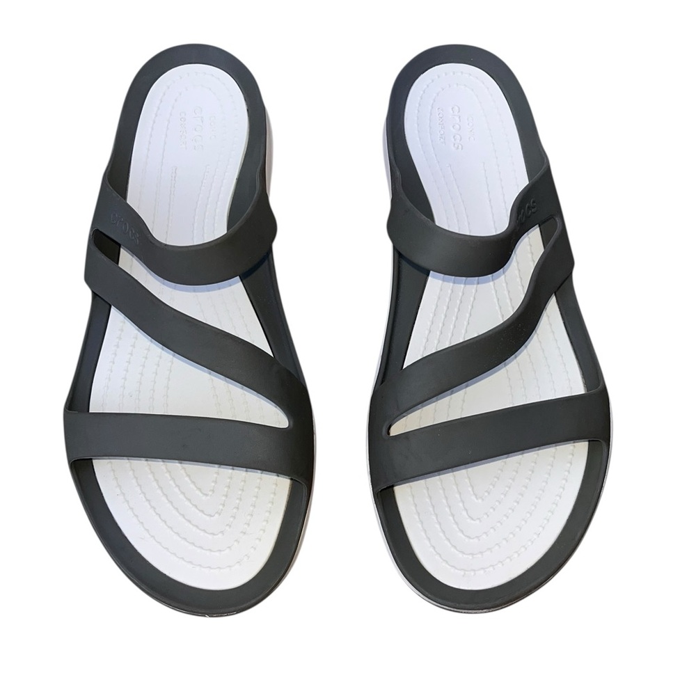Crocs Swiftwater Sandal, Grey/White, Women’s Sz 10 - Picture 1 of 6